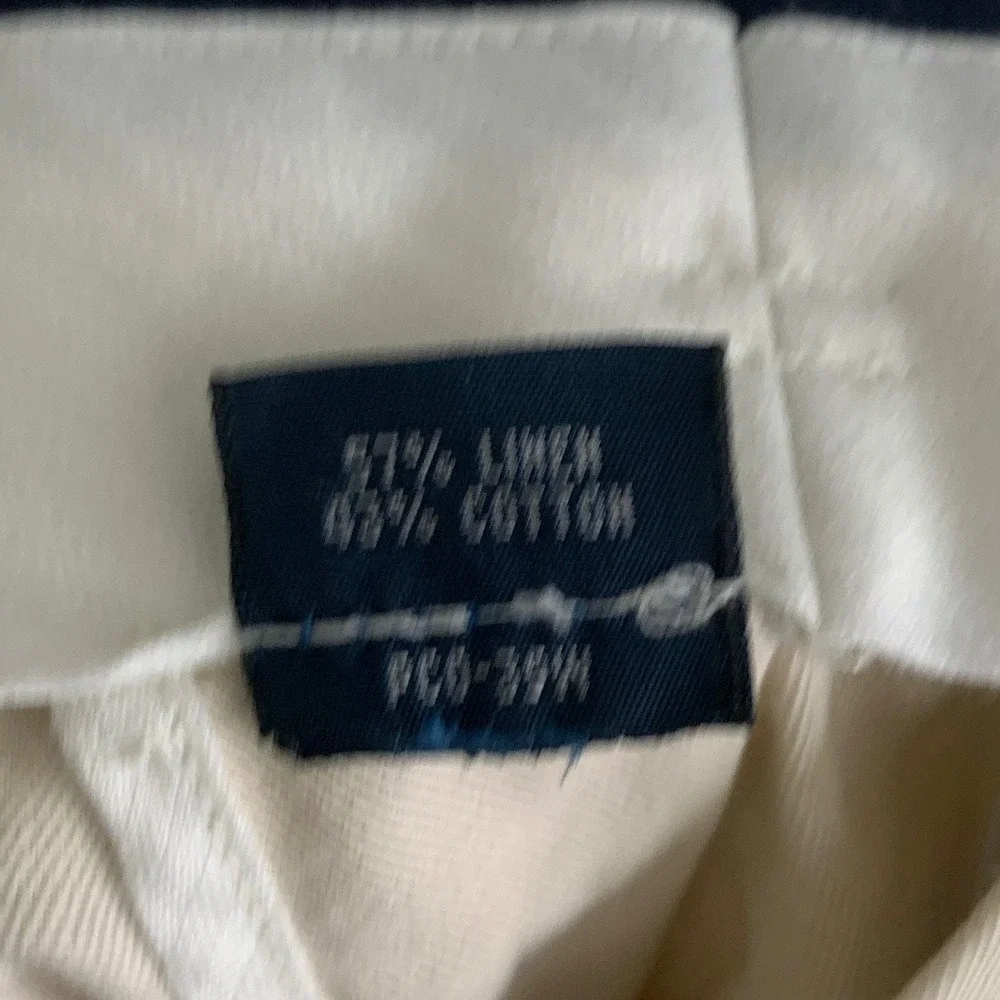 Polo Ralph Lauren Pants Mens 38/29 Beige Straight Linen Blend Trousers Preppy